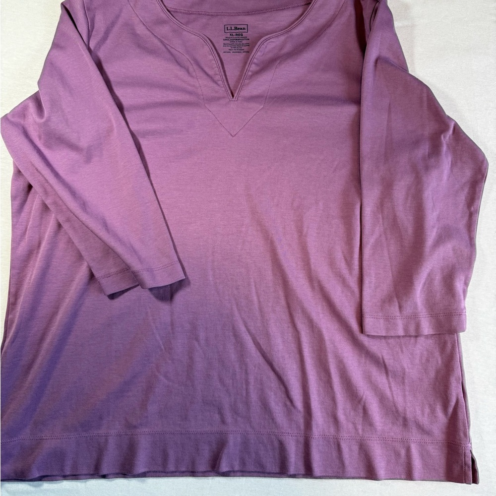 L.L. Bean Lavender V-Neck Top